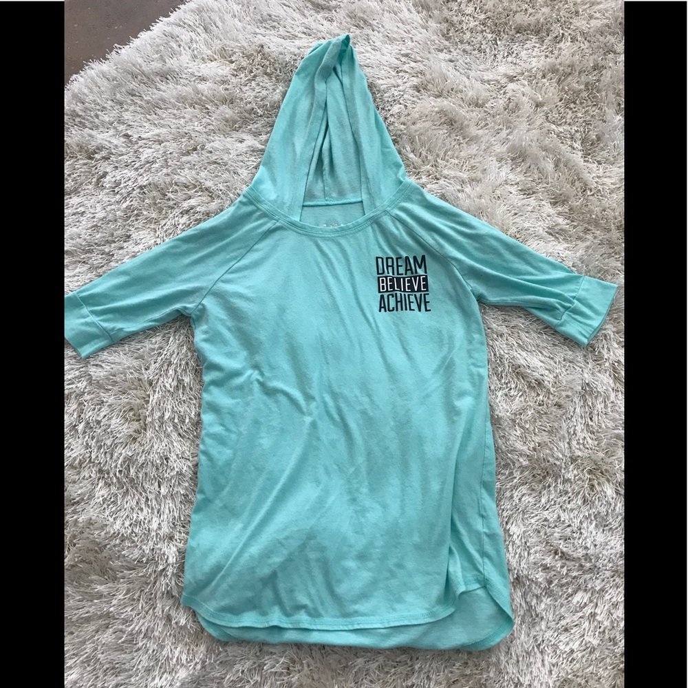 Justice-short sleeve hooded tee shirt